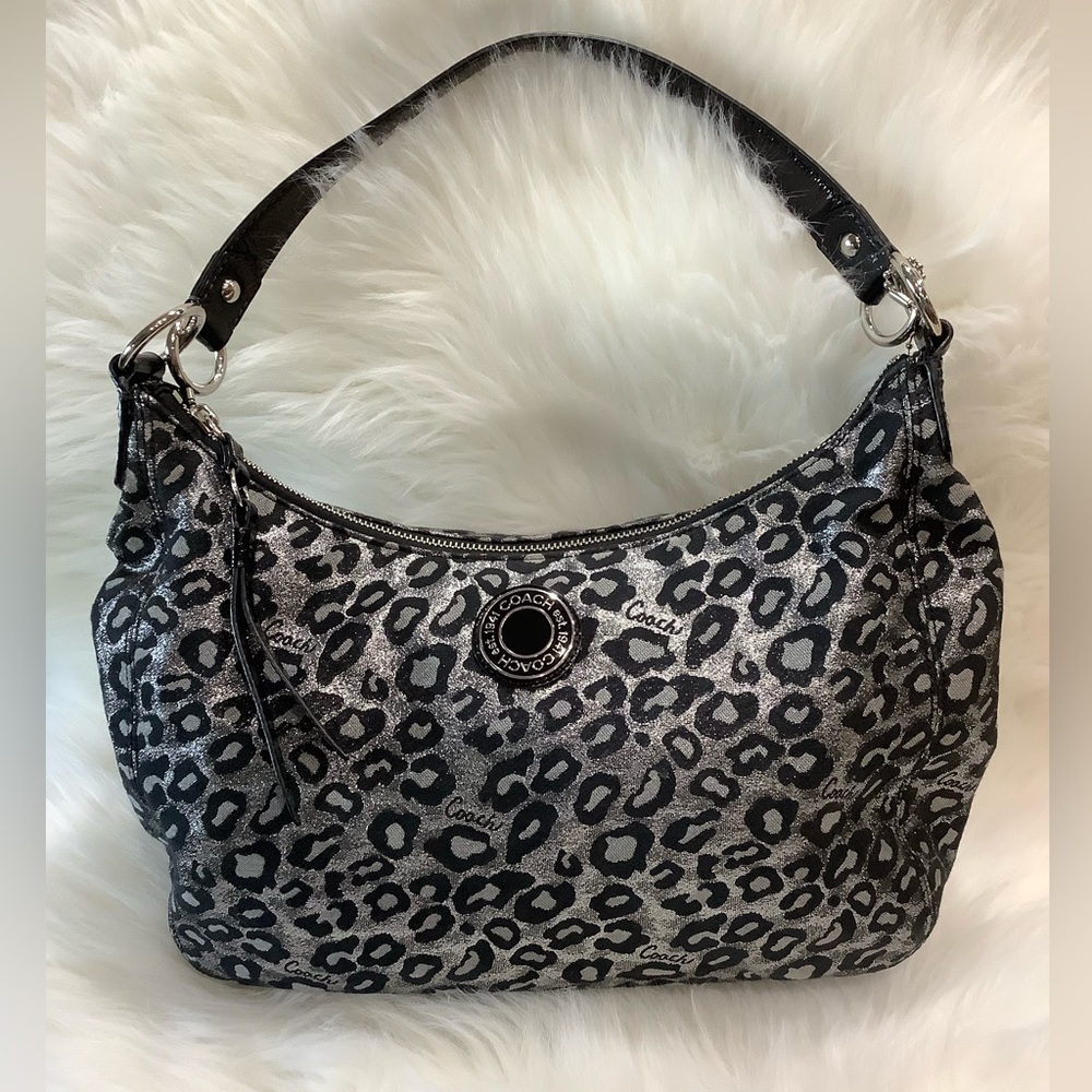 LIKE NEW Coach Ocelot Leopard Shoulder/Hobo Bag Purse